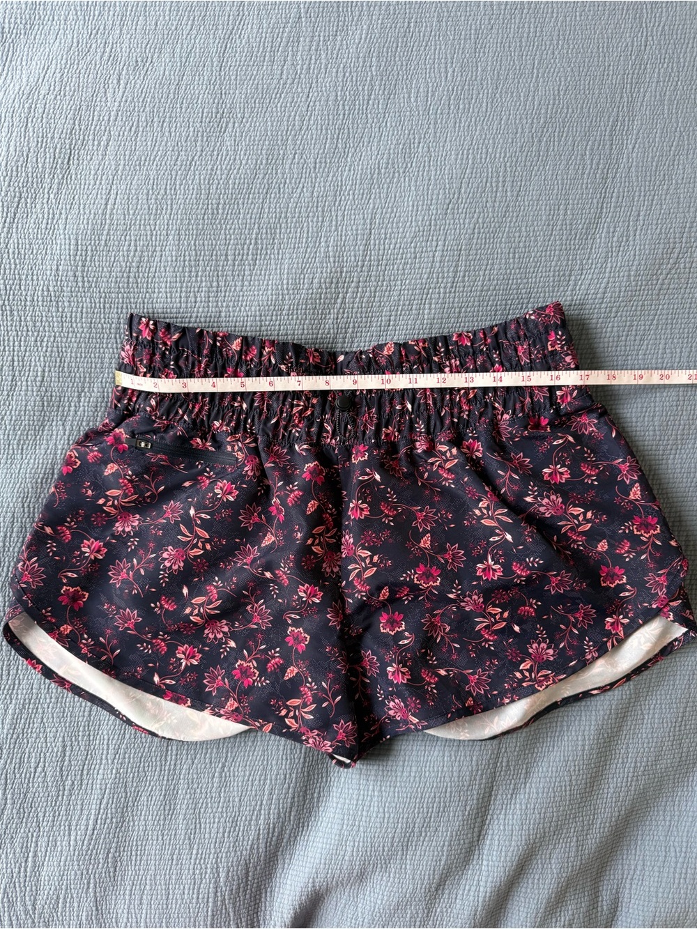 Old Navy Navy Floral Athletic Shorts with Pink Print